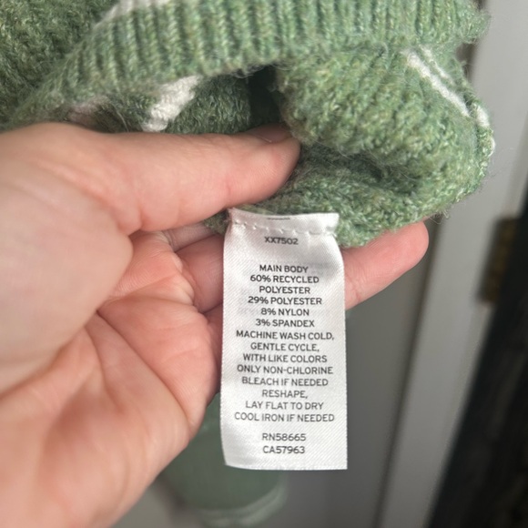 BP. Nordstrom Ribbed Collared Green Hedge Long Sleeve Polo Sweater Cropped 2x - Picture 8 of 11